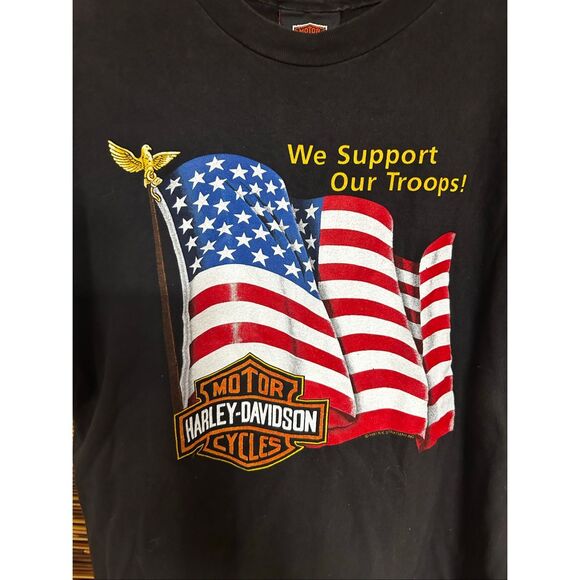 Harley Davidson 1991 R.K. Stratman Inc We Support Our Troops Extra Large (XL) T- - Picture 5 of 5
